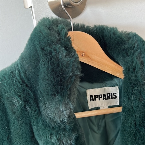 Apparis emarald faux fur coat - Picture 3 of 3